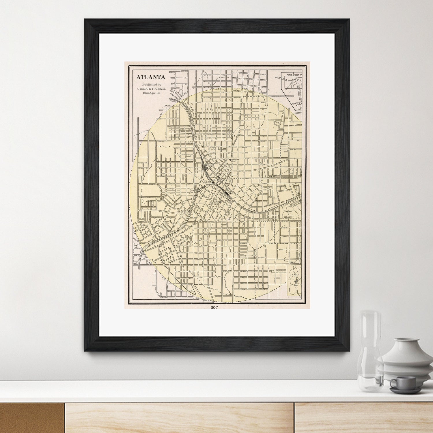 Vintage Map of Atlanta Georgia (1901) by Adam Shaw on GIANT ART - white photo illustration