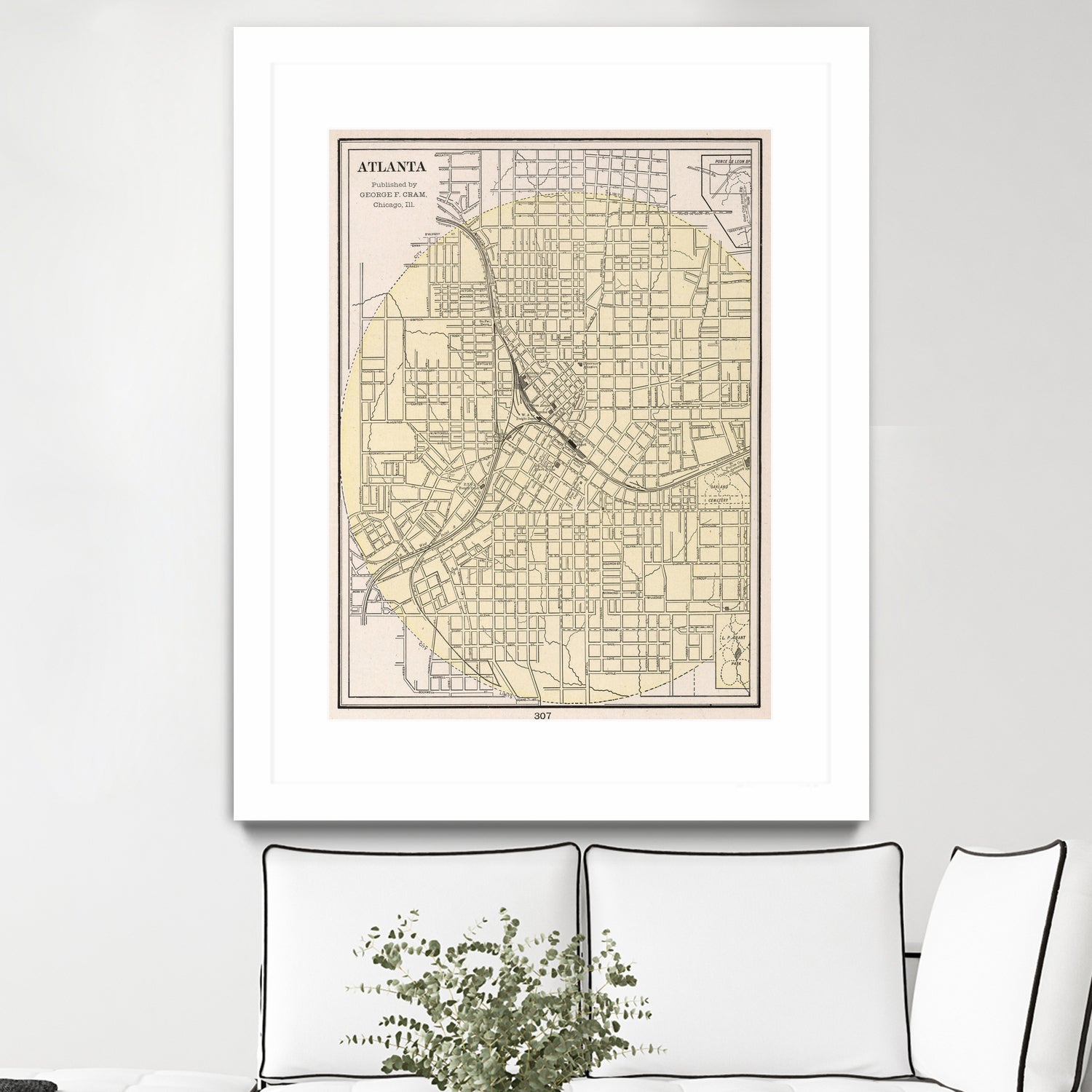 Vintage Map of Atlanta Georgia (1901) by Adam Shaw on GIANT ART - white photo illustration