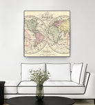 Vintage Map of The World (1856) by Adam Shaw on GIANT ART - white photo illustration