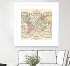 Vintage Map of The World (1856) by Adam Shaw on GIANT ART - white photo illustration