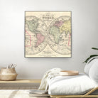 Vintage Map of The World (1856) by Adam Shaw on GIANT ART - white photo illustration