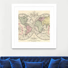 Vintage Map of The World (1856) by Adam Shaw on GIANT ART - white photo illustration