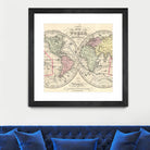 Vintage Map of The World (1856) by Adam Shaw on GIANT ART - white photo illustration