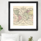 Vintage Map of The World (1856) by Adam Shaw on GIANT ART - white photo illustration