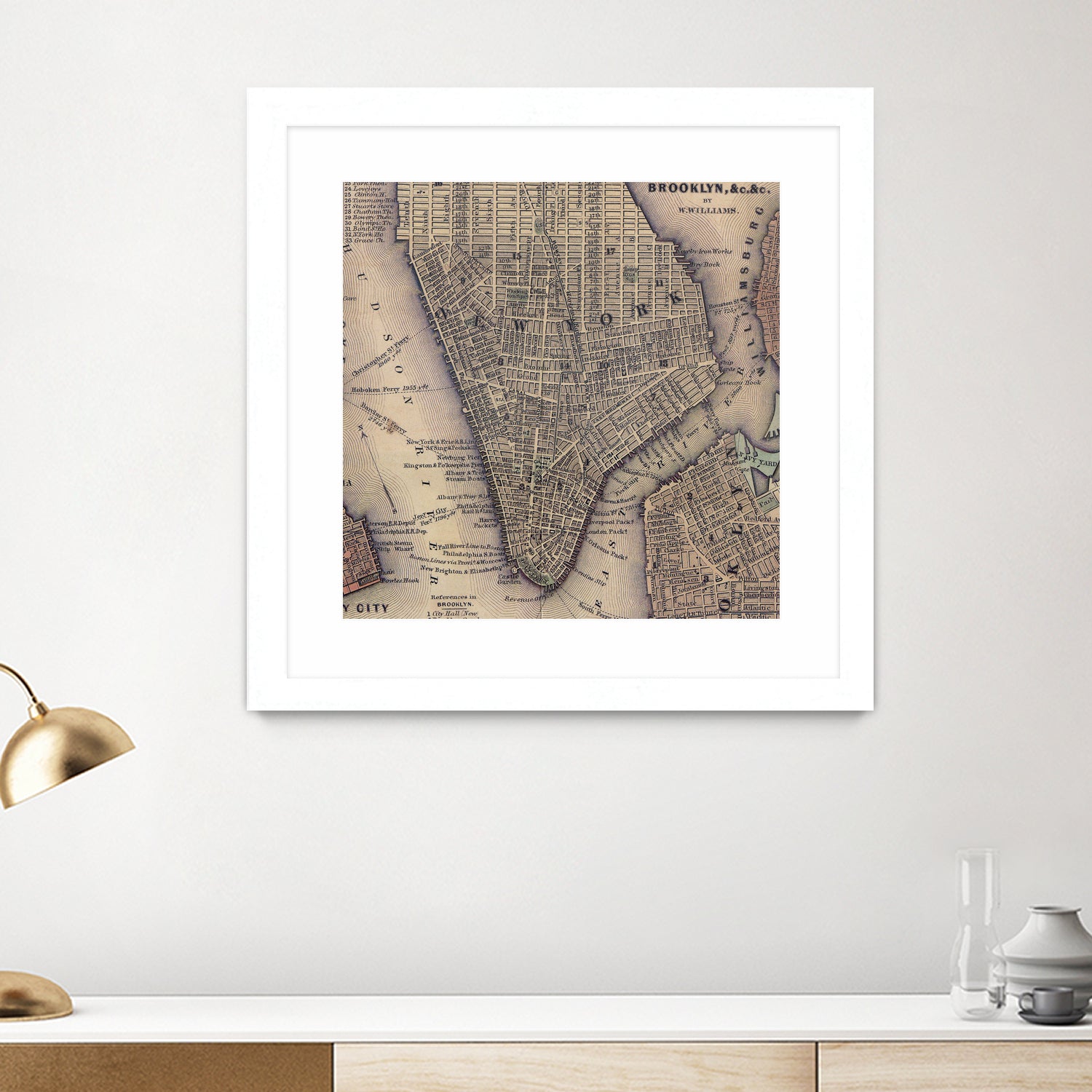 Vintage Map of Lower Manhattan (1847) by Adam Shaw on GIANT ART - white photo illustration