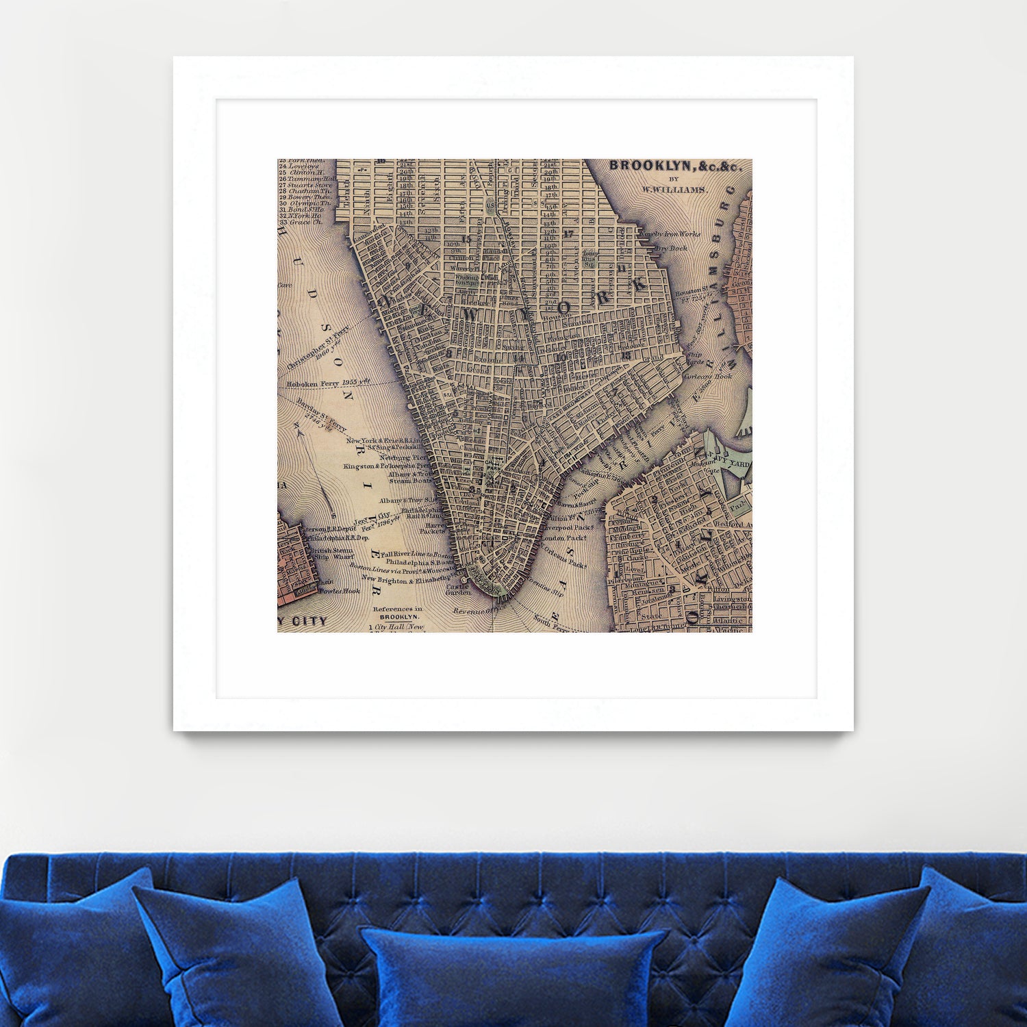 Vintage Map of Lower Manhattan (1847) by Adam Shaw on GIANT ART - white photo illustration