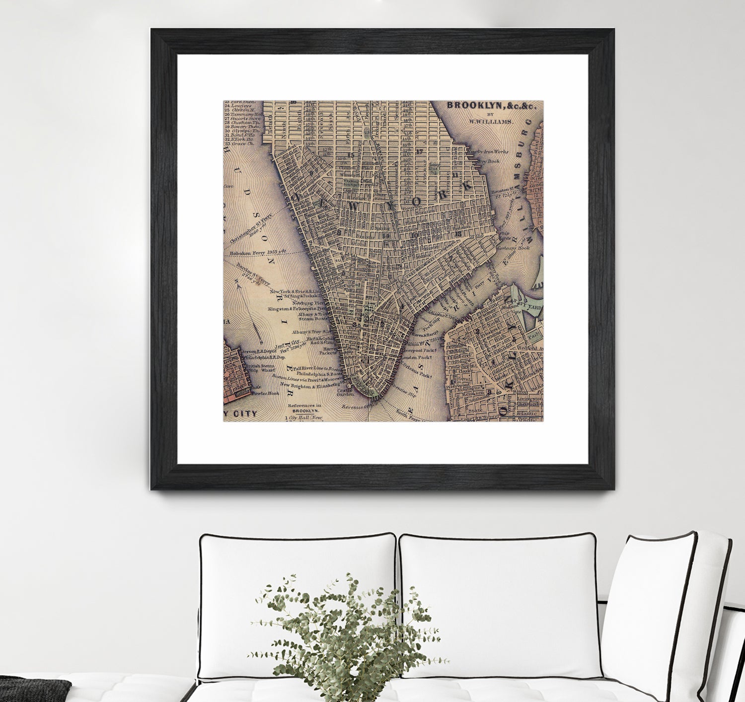 Vintage Map of Lower Manhattan (1847) by Adam Shaw on GIANT ART - white photo illustration