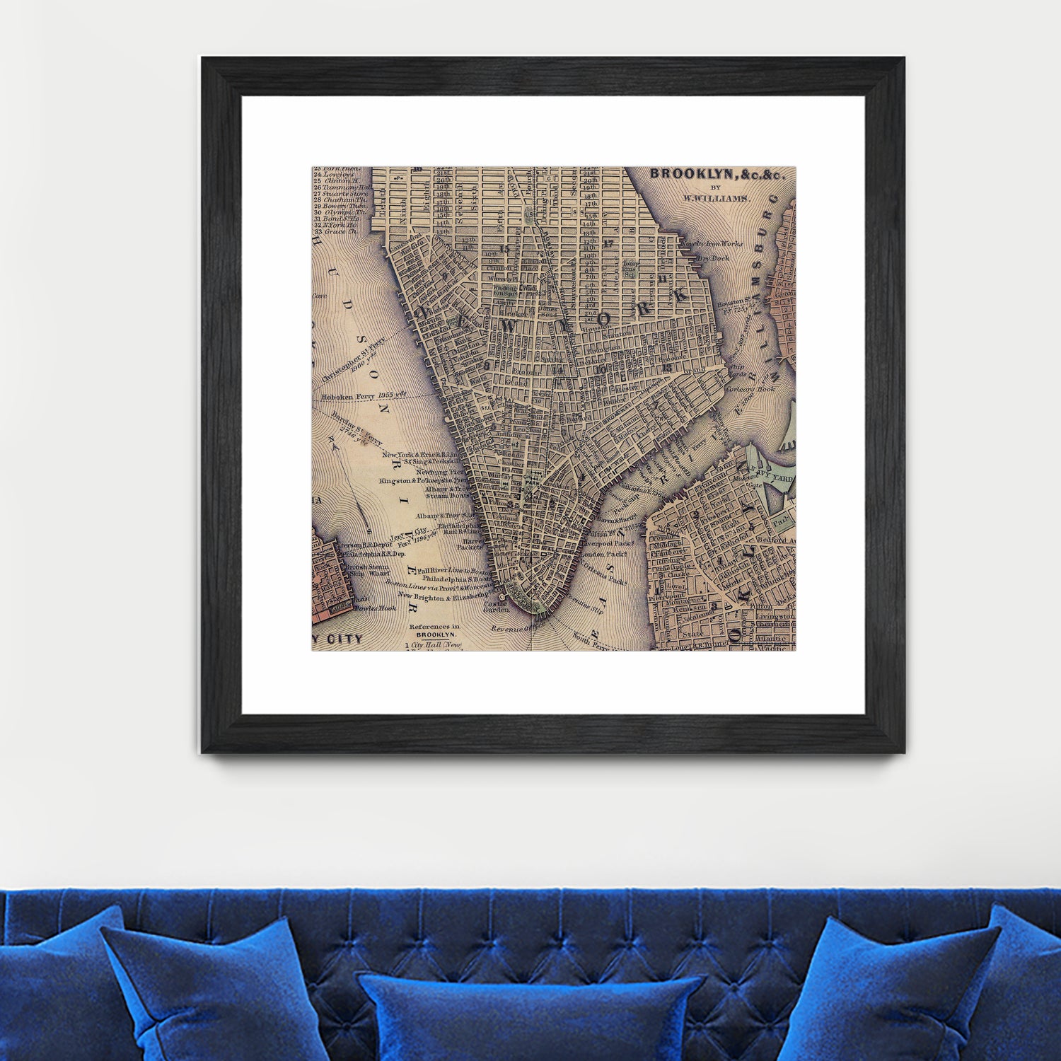 Vintage Map of Lower Manhattan (1847) by Adam Shaw on GIANT ART - white photo illustration