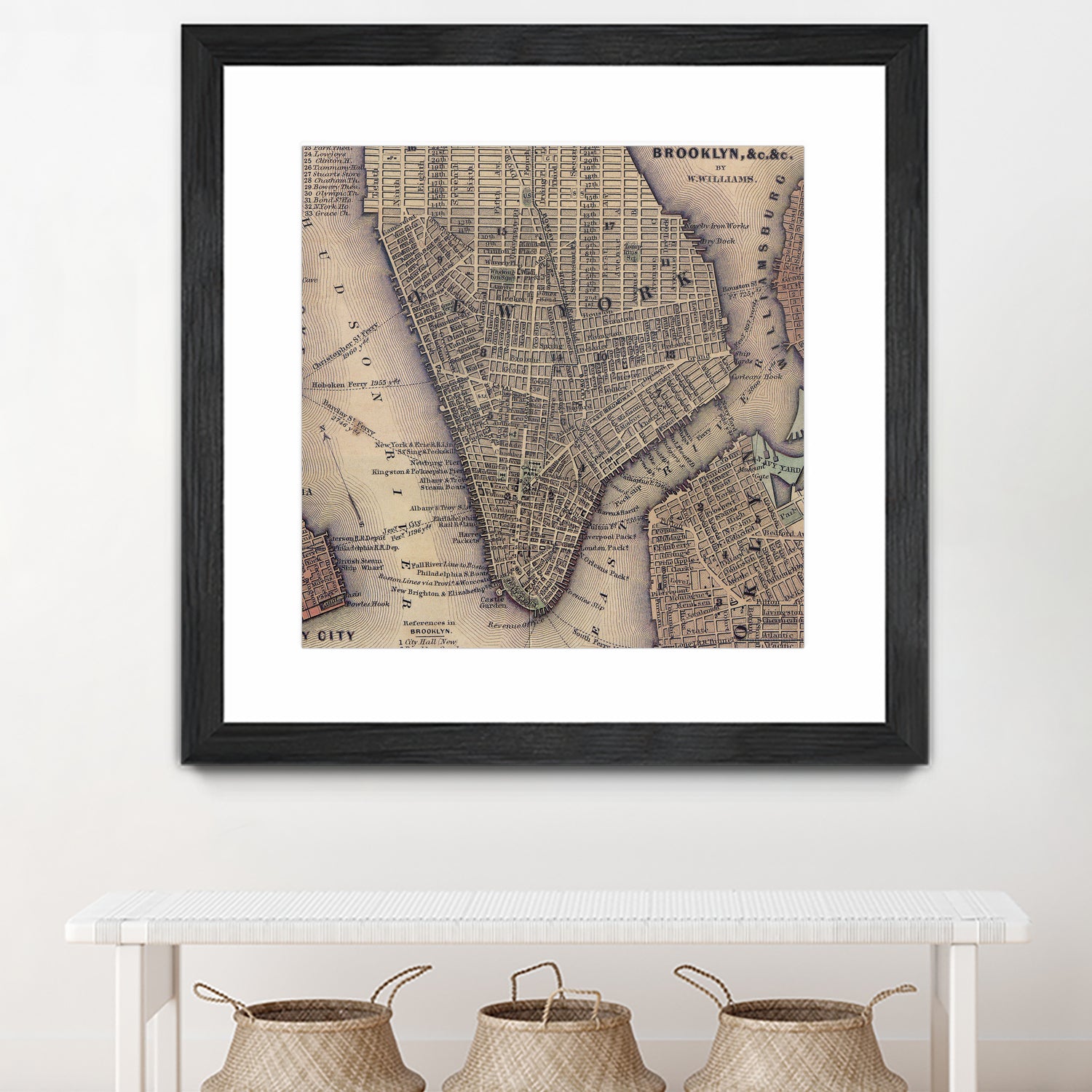 Vintage Map of Lower Manhattan (1847) by Adam Shaw on GIANT ART - white photo illustration