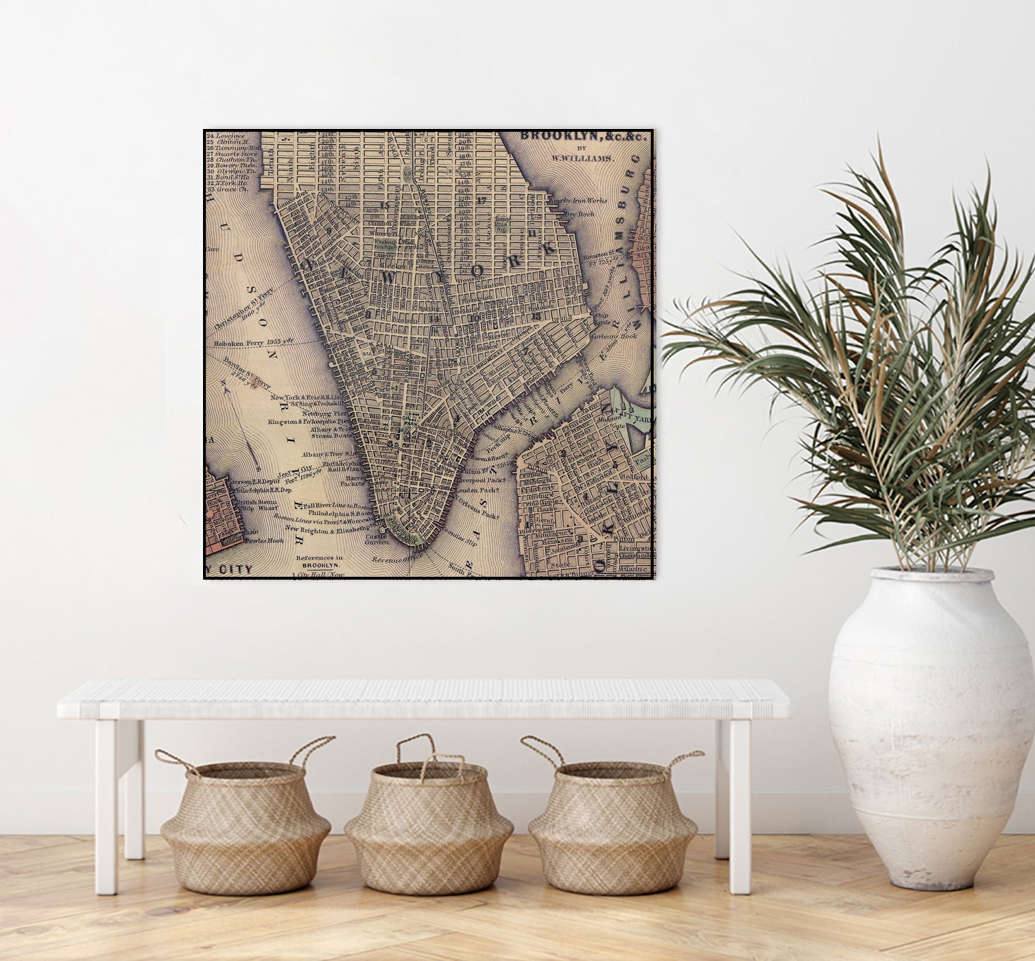 Vintage Map of Lower Manhattan (1847) by Adam Shaw on GIANT ART - white photo illustration