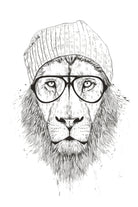 Cool lion (bw) by Solti Balázs on GIANT ART - white digital drawing