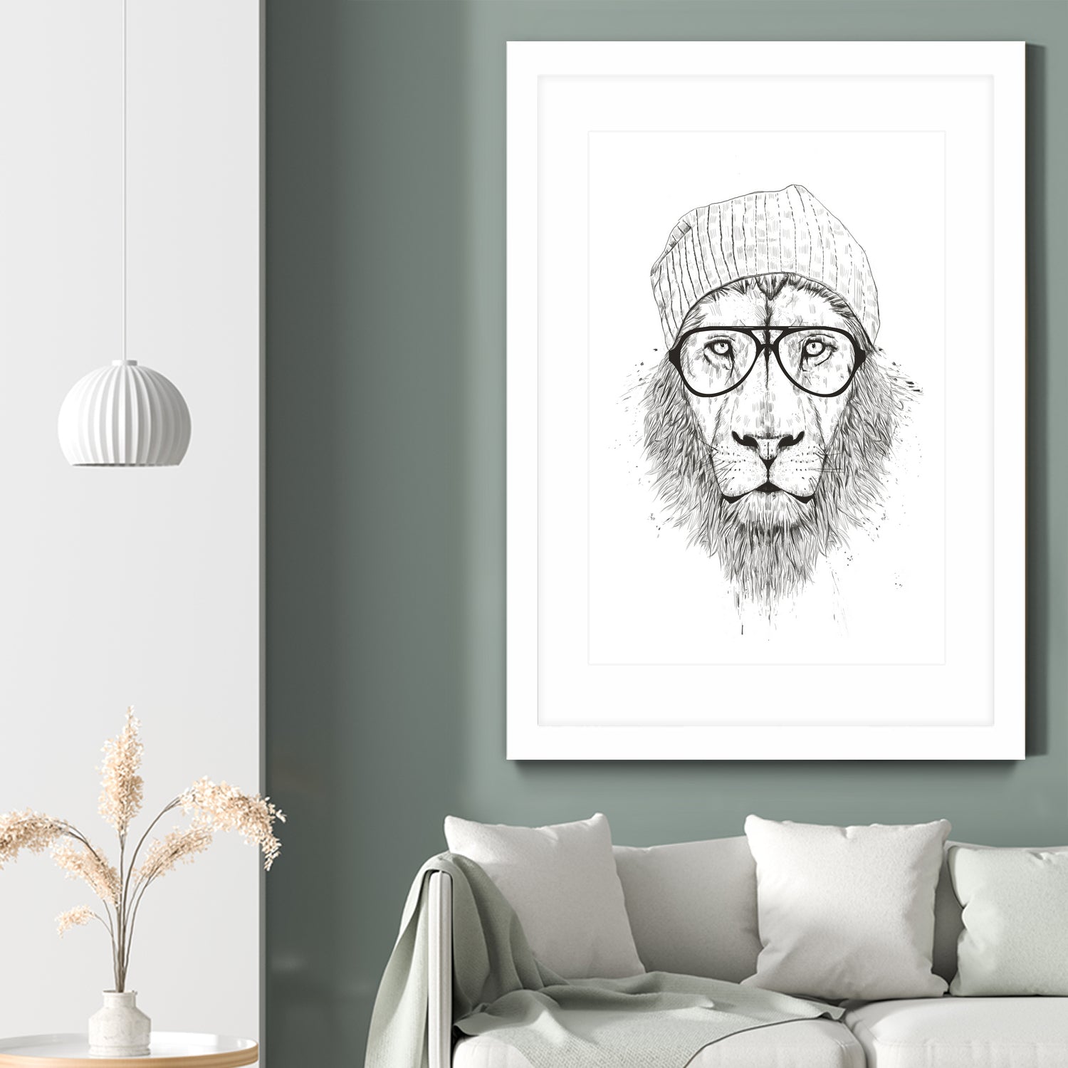 Cool lion (bw) by Solti Balázs on GIANT ART - white digital drawing