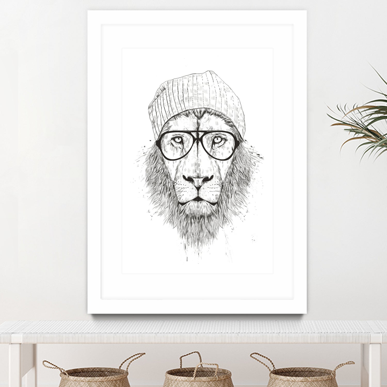 Cool lion (bw) by Solti Balázs on GIANT ART - white digital drawing