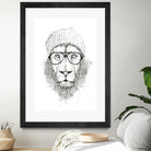 Cool lion (bw) by Solti Balázs on GIANT ART - white digital drawing