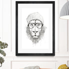 Cool lion (bw) by Solti Balázs on GIANT ART - white digital drawing