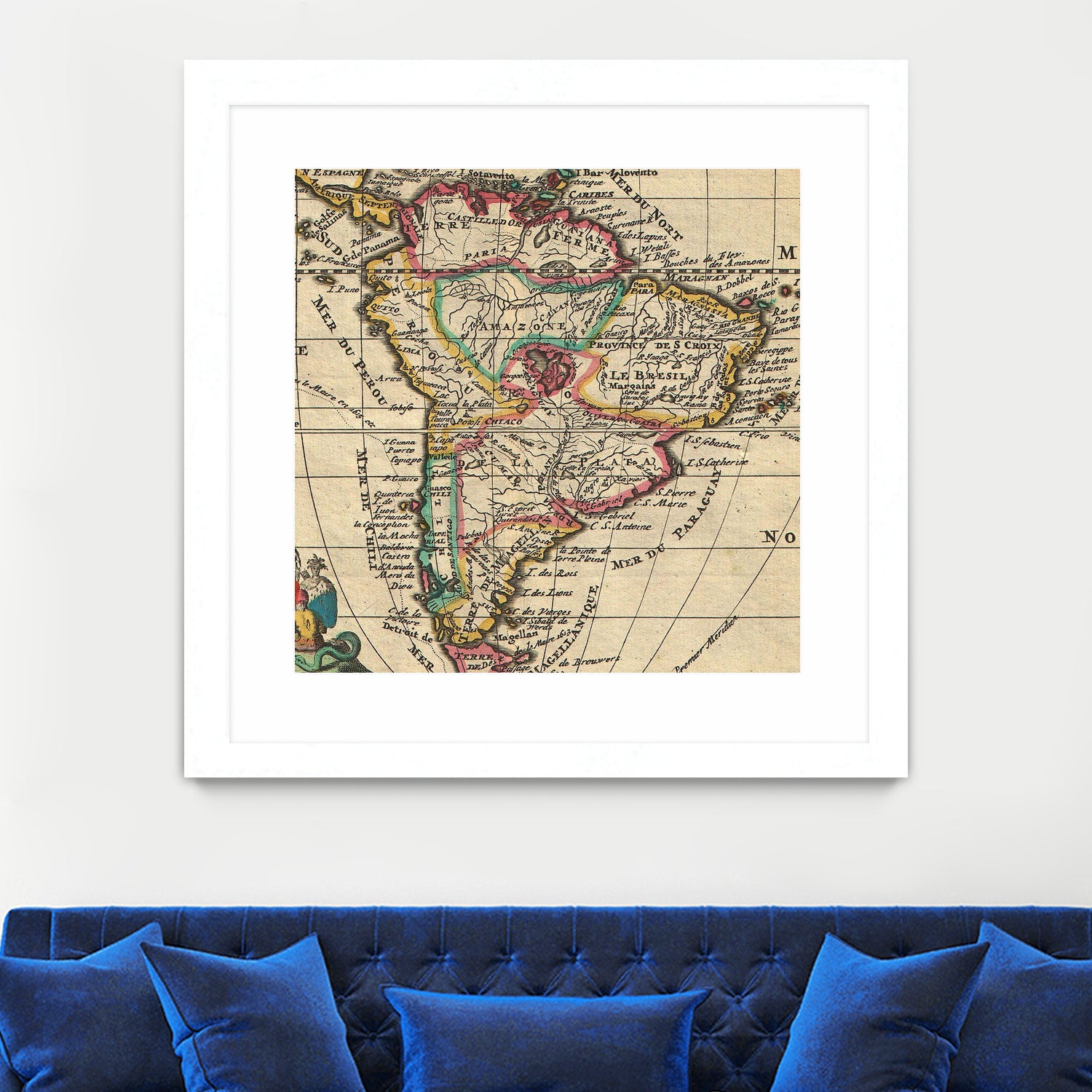 Vintage Map of South America (1747) by Adam Shaw on GIANT ART - white photo illustration