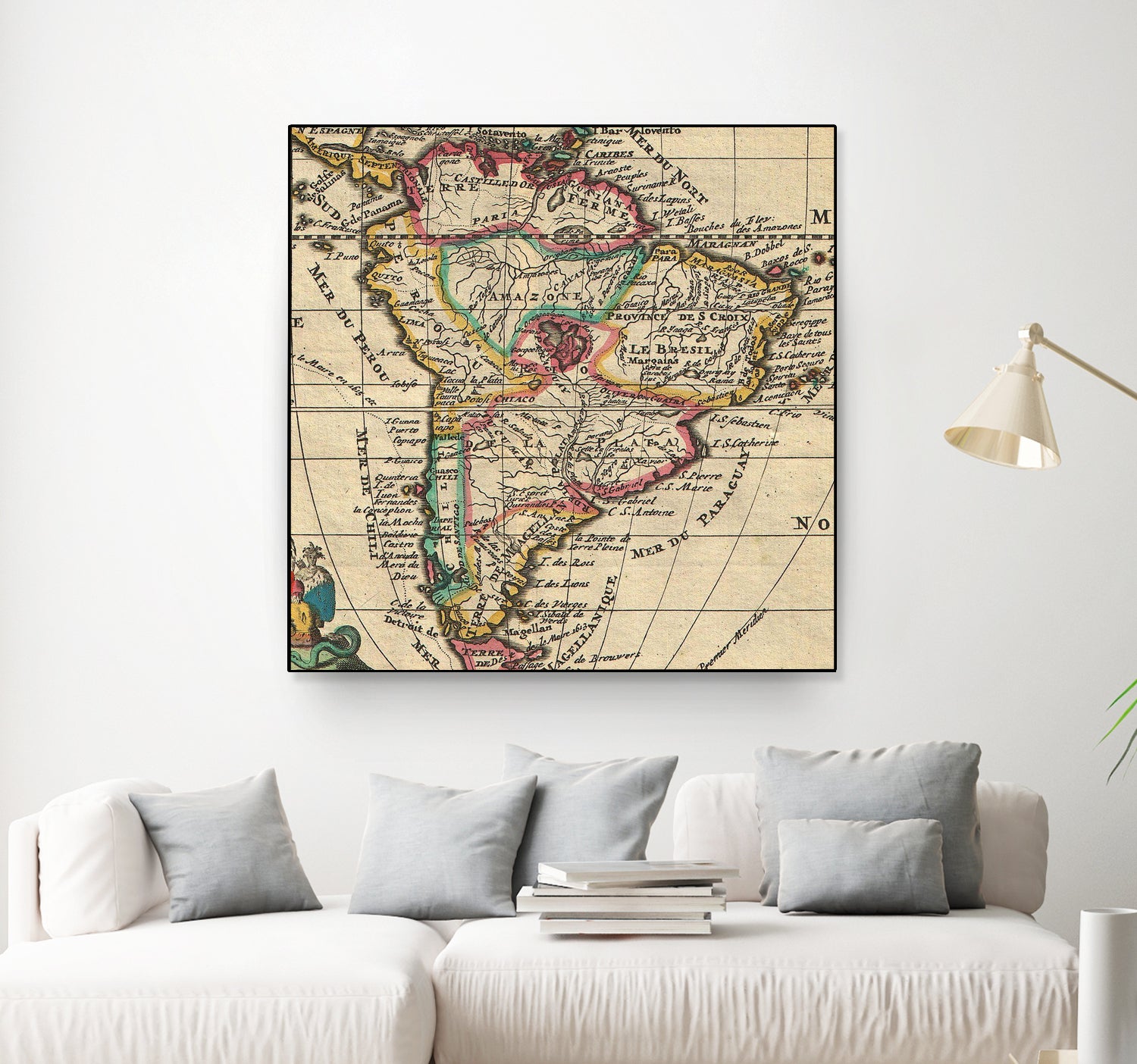 Vintage Map of South America (1747) by Adam Shaw on GIANT ART - white photo illustration