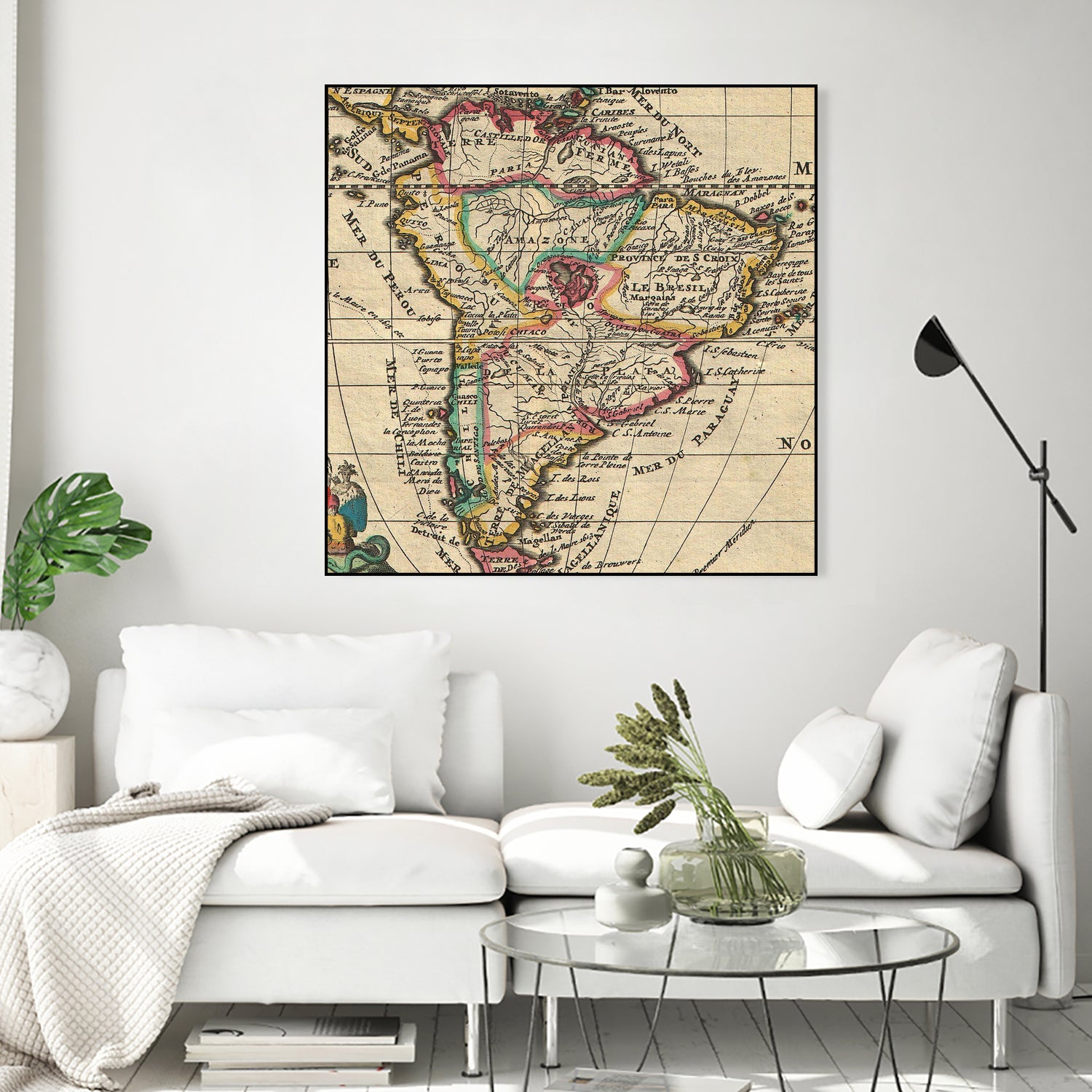 Vintage Map of South America (1747) by Adam Shaw on GIANT ART - white photo illustration