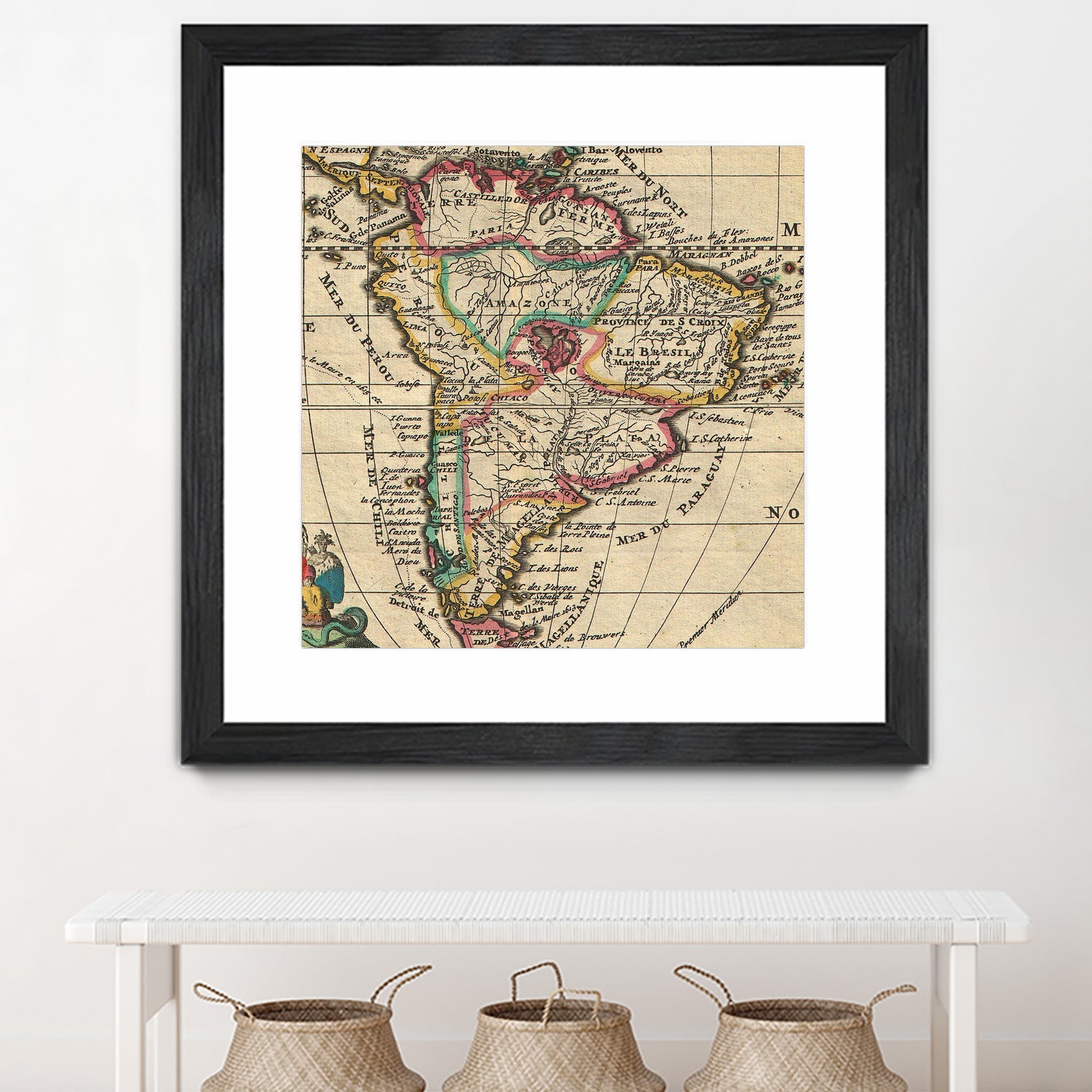 Vintage Map of South America (1747) by Adam Shaw on GIANT ART - white photo illustration