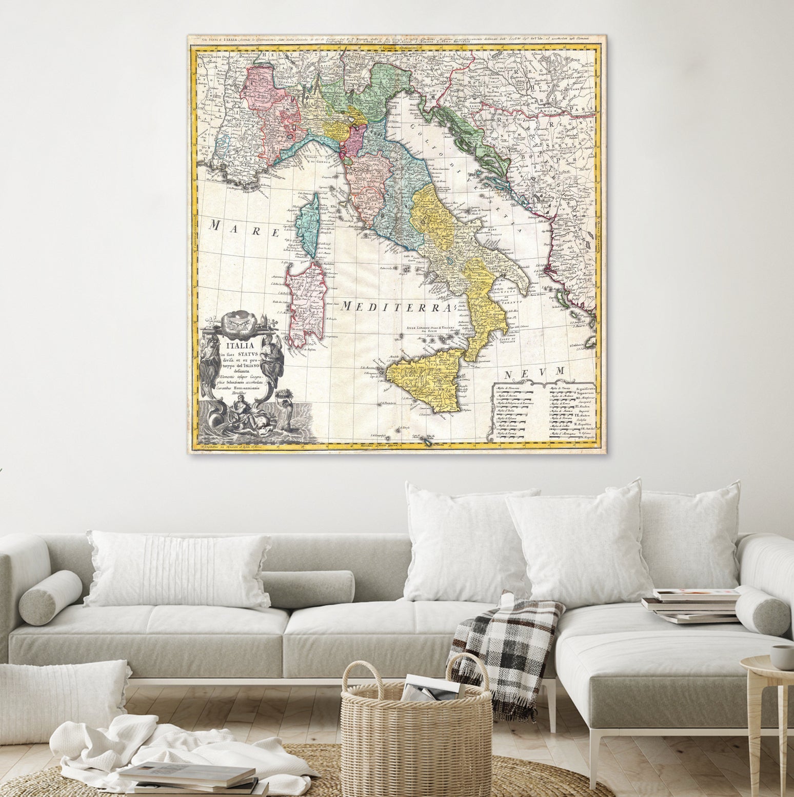 Vintage Map of Italy (1742) by Adam Shaw on GIANT ART - white photo illustration