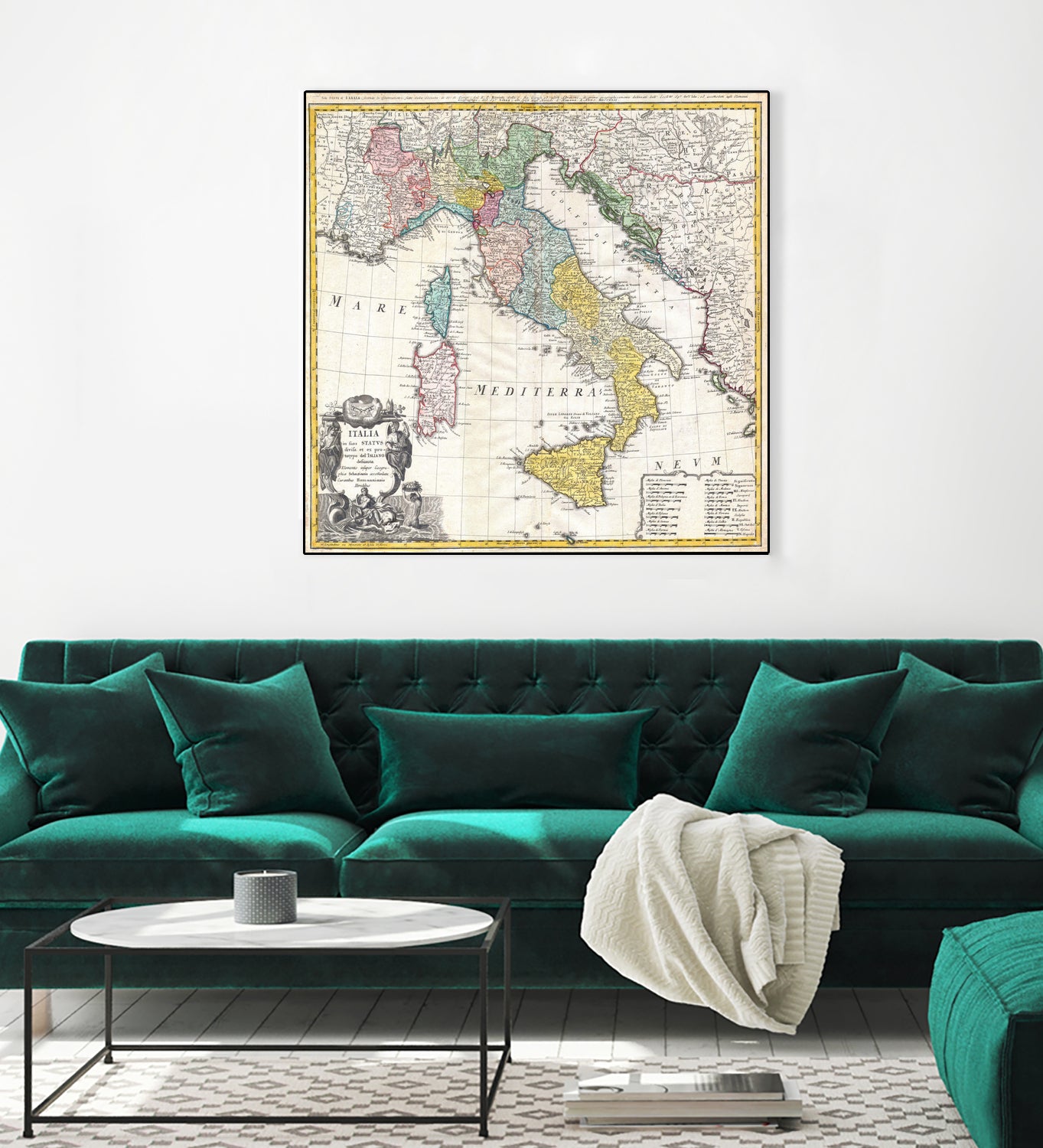 Vintage Map of Italy (1742) by Adam Shaw on GIANT ART - white photo illustration