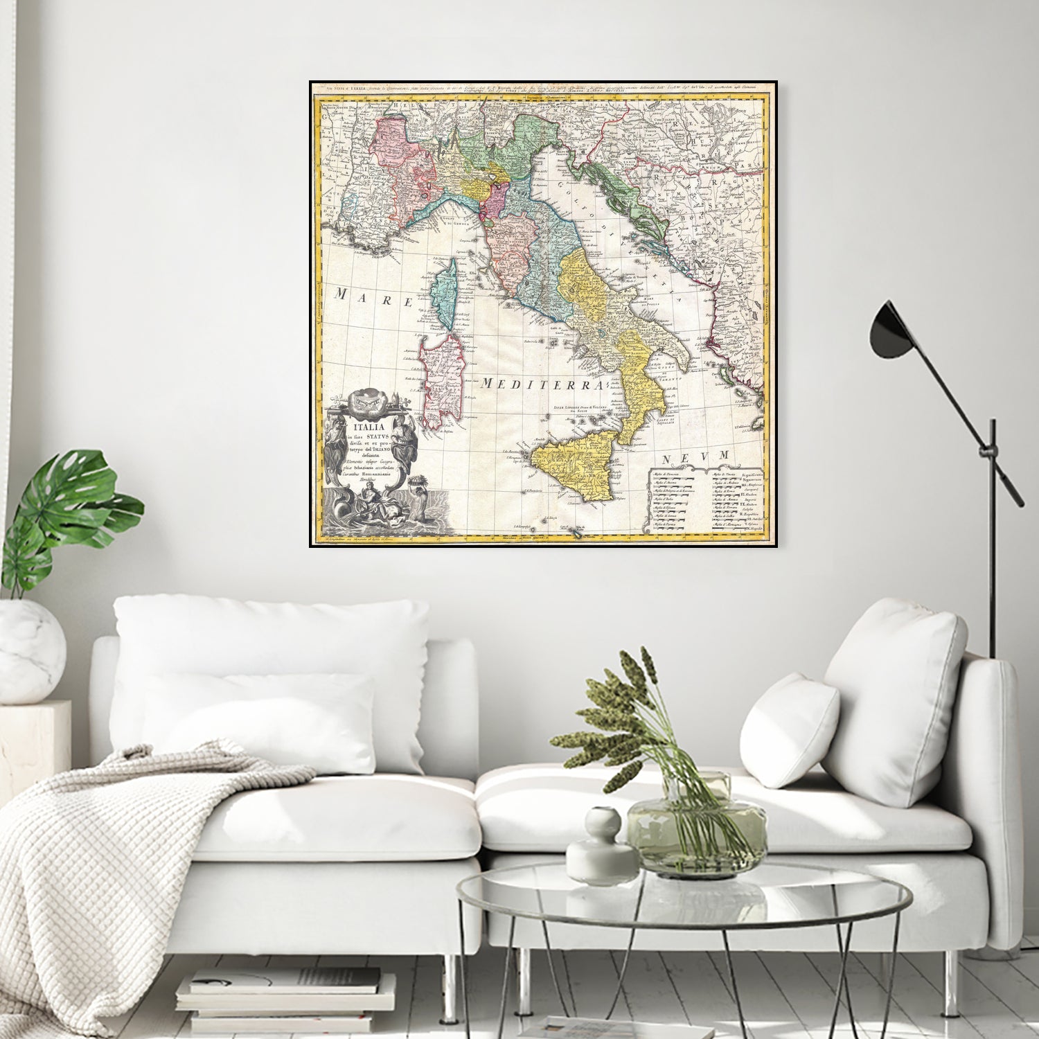 Vintage Map of Italy (1742) by Adam Shaw on GIANT ART - white photo illustration