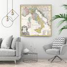 Vintage Map of Italy (1742) by Adam Shaw on GIANT ART - white photo illustration