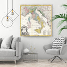 Vintage Map of Italy (1742) by Adam Shaw on GIANT ART - white photo illustration
