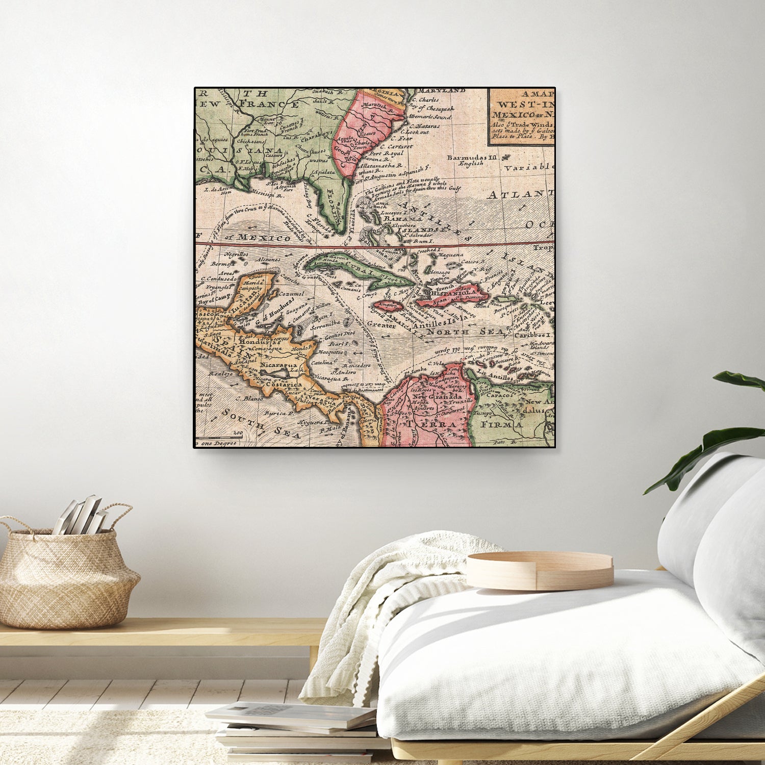 Vintage Map of The Americas (1732) by Adam Shaw on GIANT ART - white photo illustration