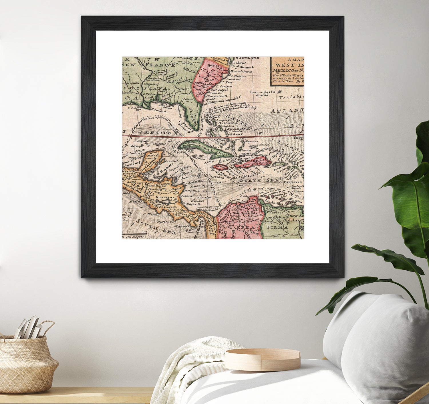 Vintage Map of The Americas (1732) by Adam Shaw on GIANT ART - white photo illustration