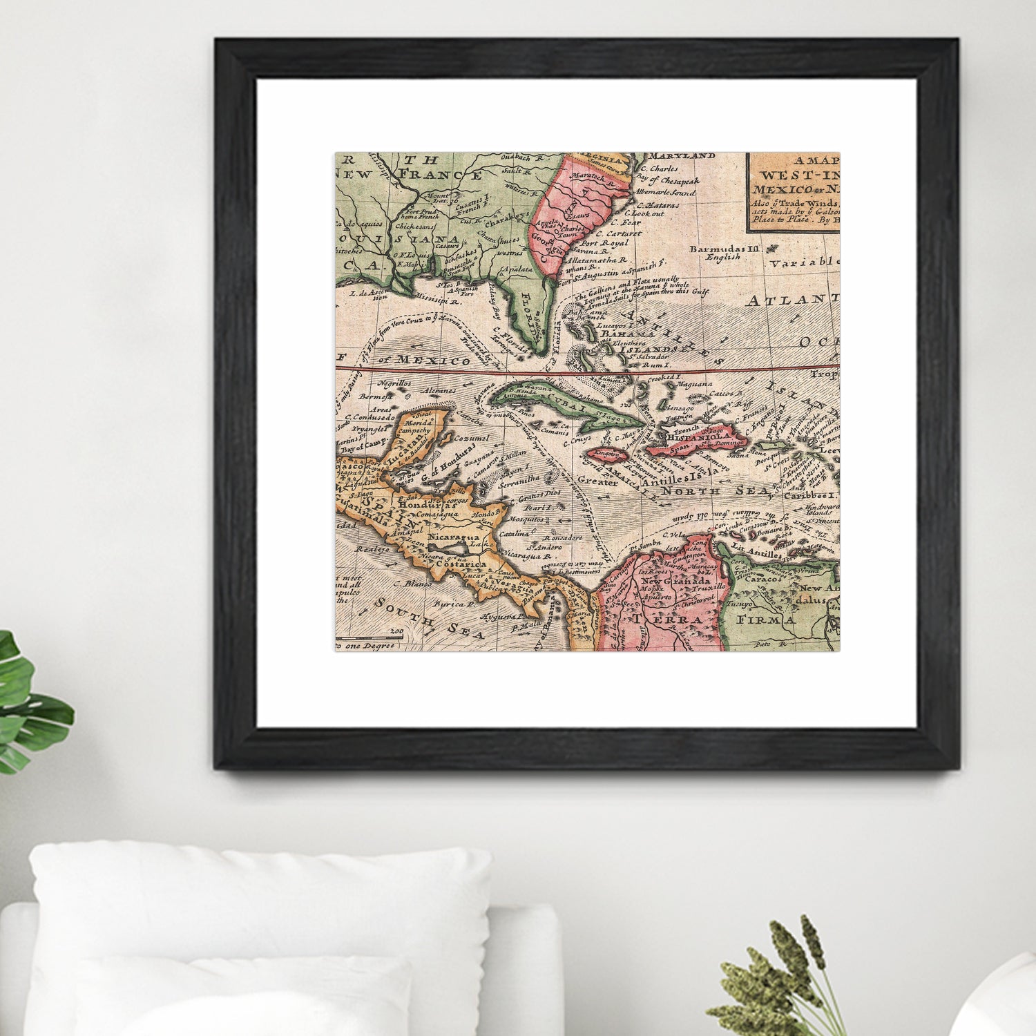 Vintage Map of The Americas (1732) by Adam Shaw on GIANT ART - white photo illustration