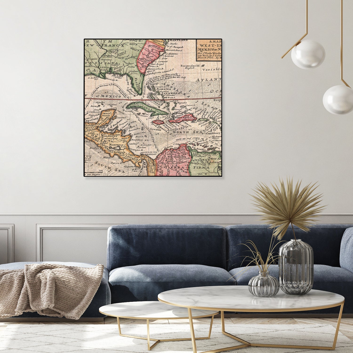 Vintage Map of The Americas (1732) by Adam Shaw on GIANT ART - white photo illustration