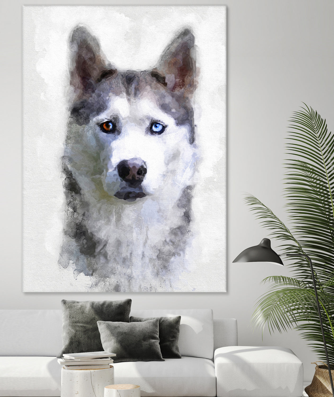 Siberian Husky by Alex Baron on GIANT ART - gray digital painting