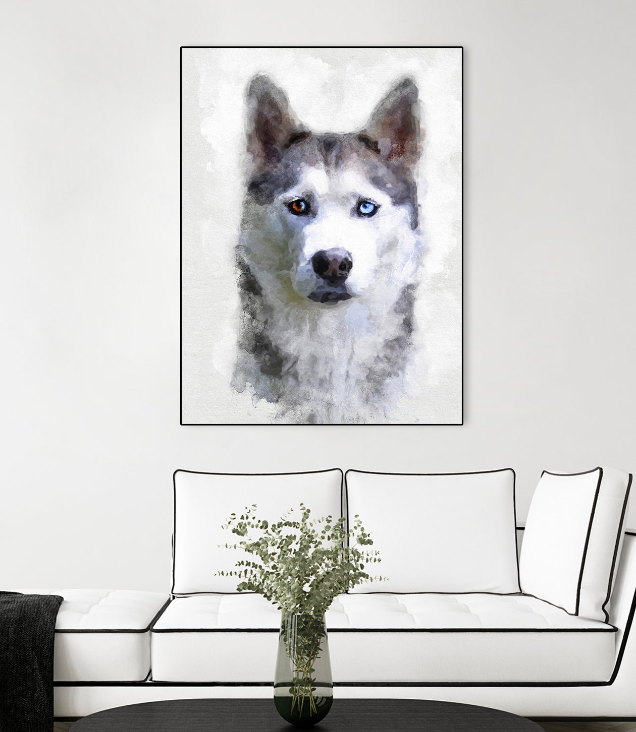 Siberian Husky by Alex Baron on GIANT ART - gray digital painting