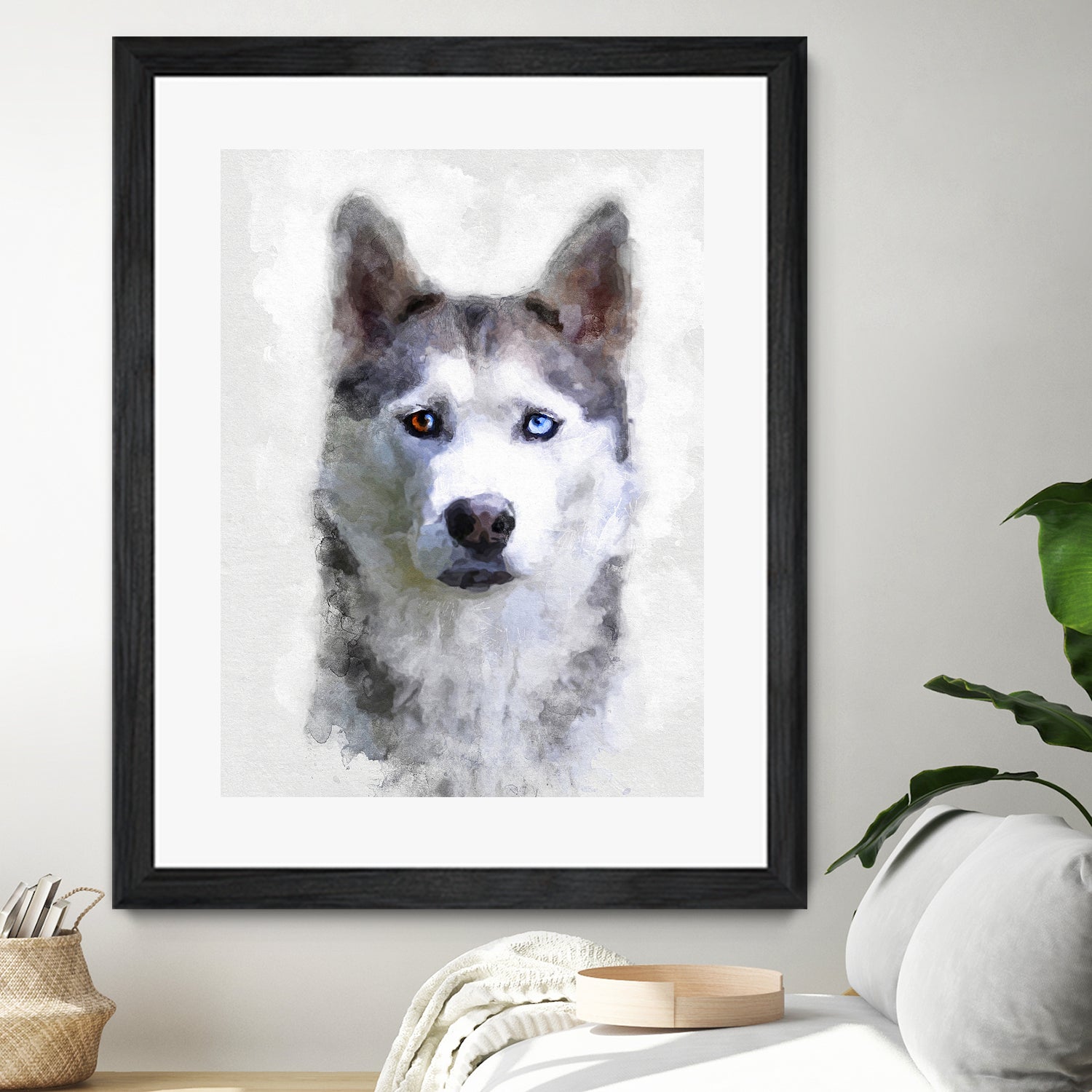 Siberian Husky by Alex Baron on GIANT ART - gray digital painting