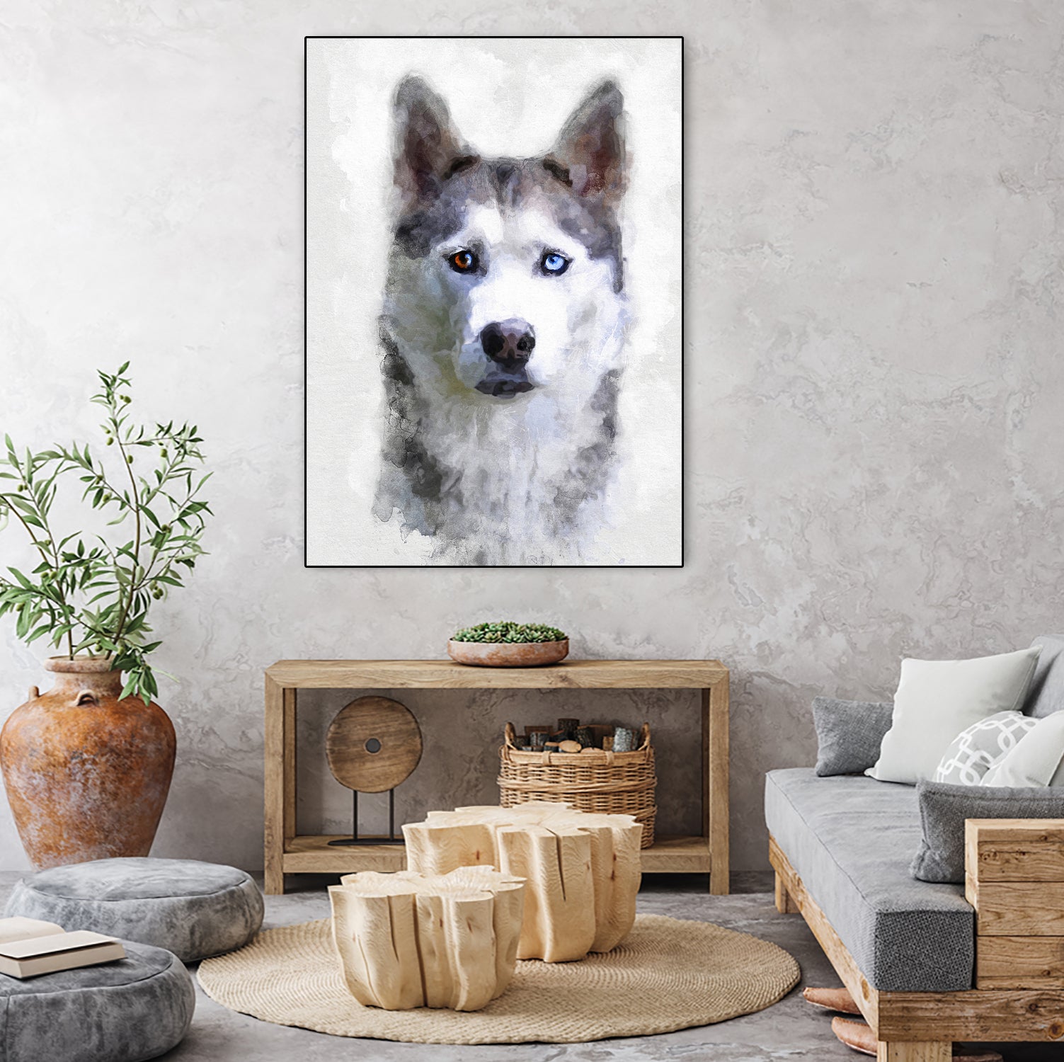 Siberian Husky by Alex Baron on GIANT ART - gray digital painting