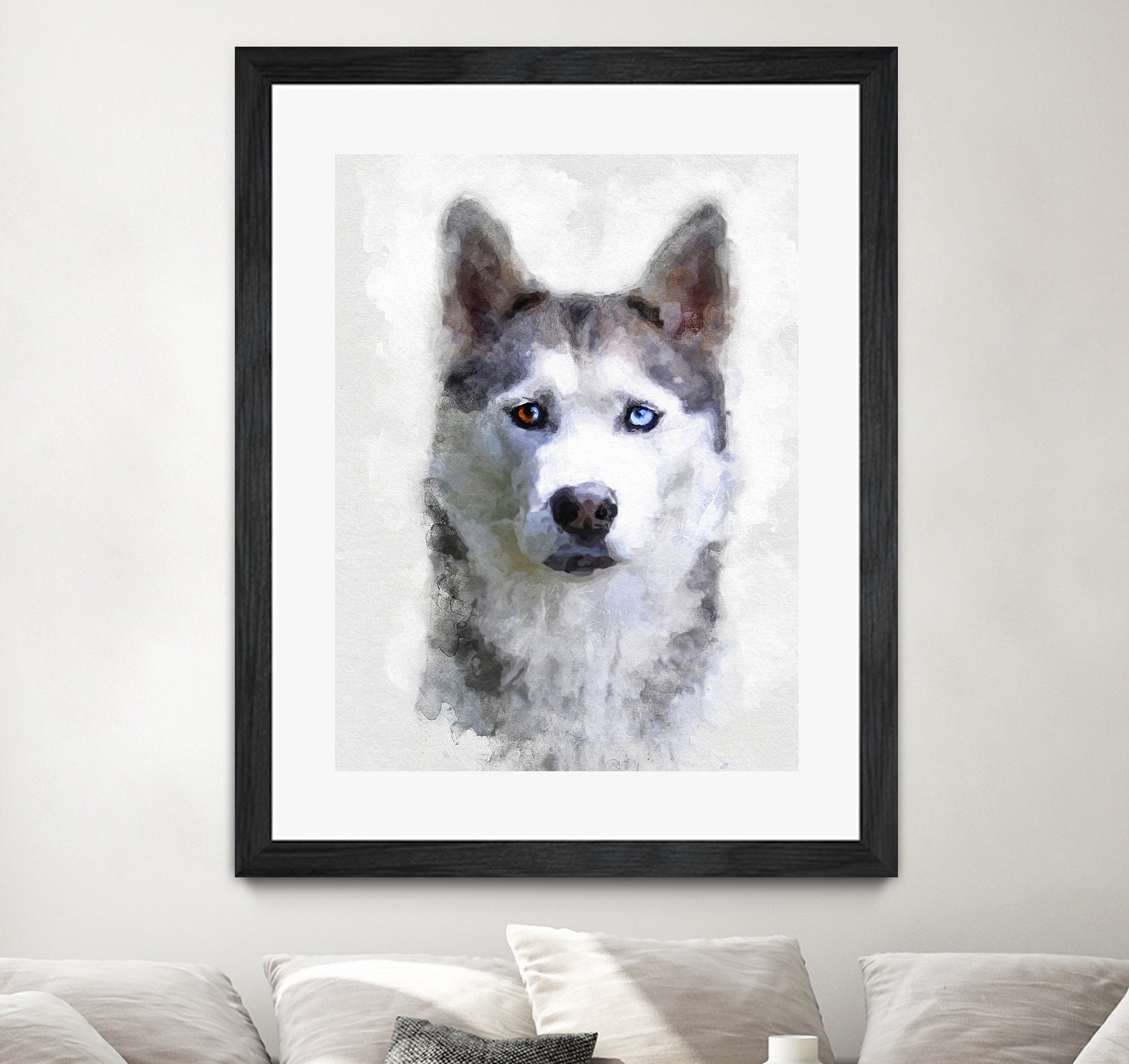 Siberian Husky by Alex Baron on GIANT ART - gray digital painting