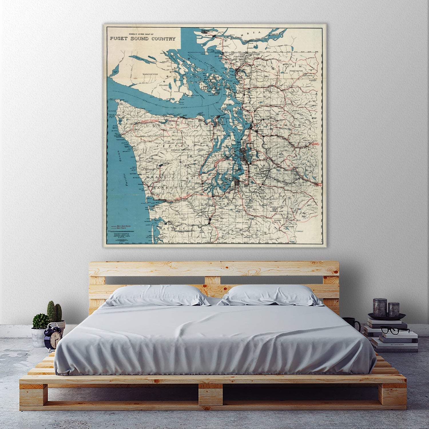 Vintage Map of The Puget Sound (1919) by Adam Shaw on GIANT ART - white photo illustration