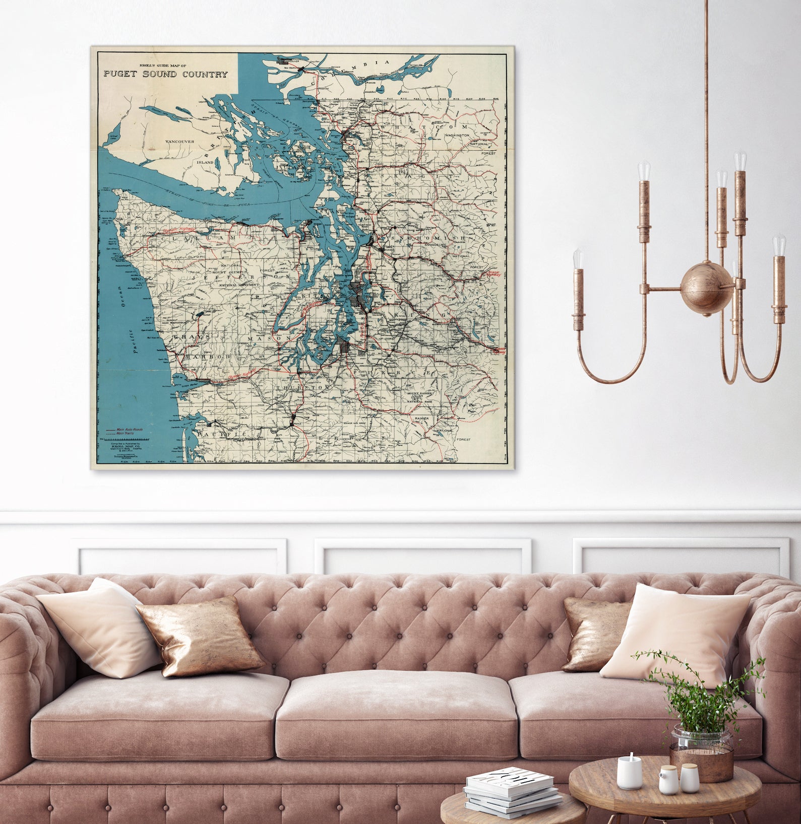 Vintage Map of The Puget Sound (1919) by Adam Shaw on GIANT ART - white photo illustration