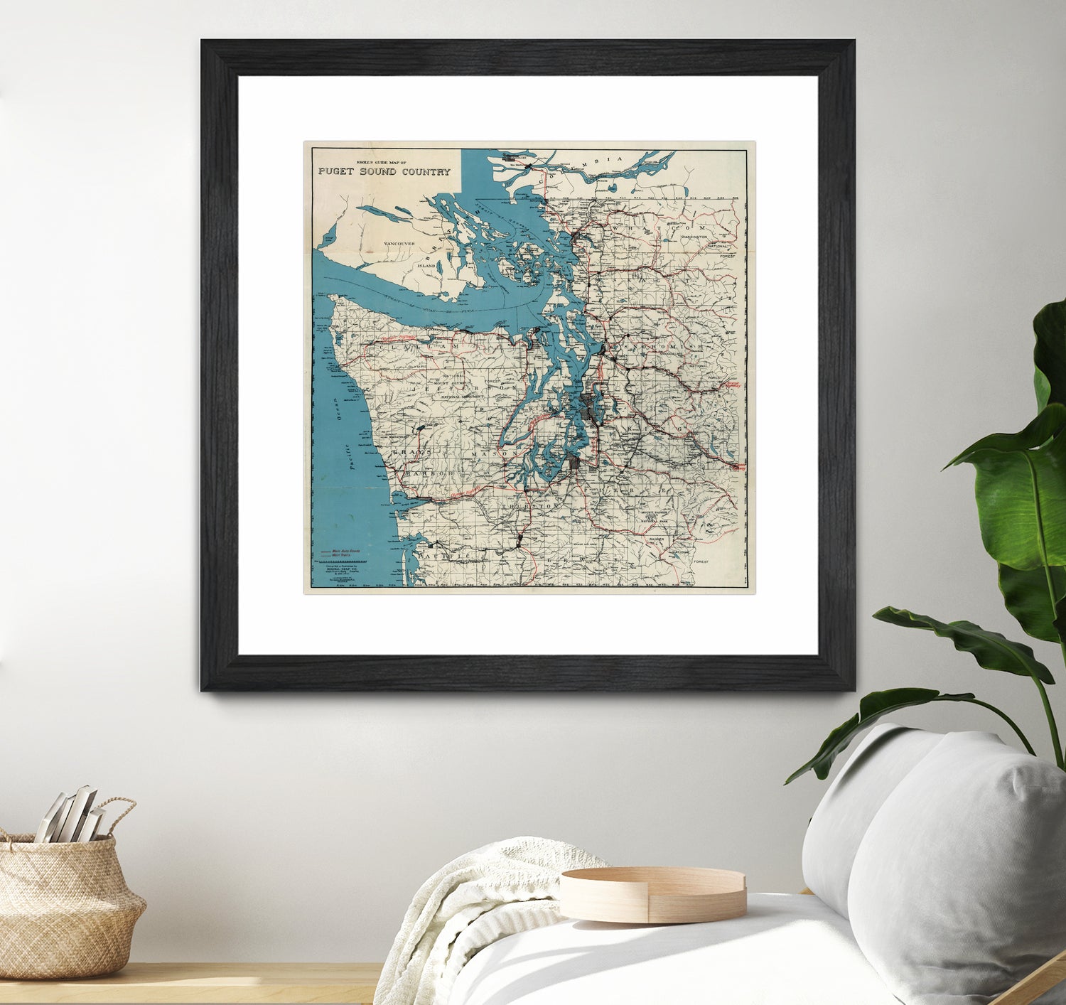 Vintage Map of The Puget Sound (1919) by Adam Shaw on GIANT ART - white photo illustration