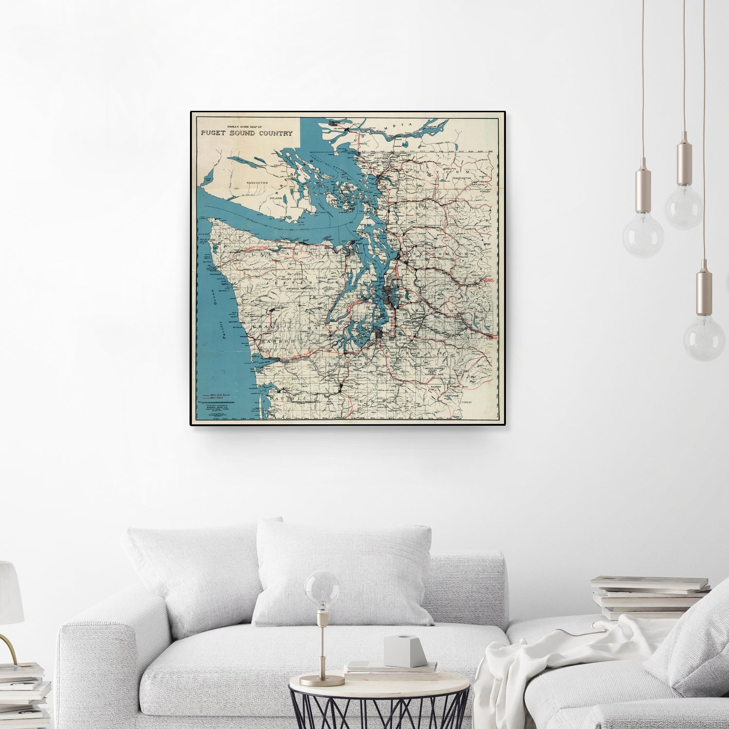 Vintage Map of The Puget Sound (1919) by Adam Shaw on GIANT ART - white photo illustration