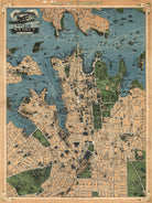 Vintage Map of Sydney Australia (1922) by Adam Shaw on GIANT ART - white photo illustration