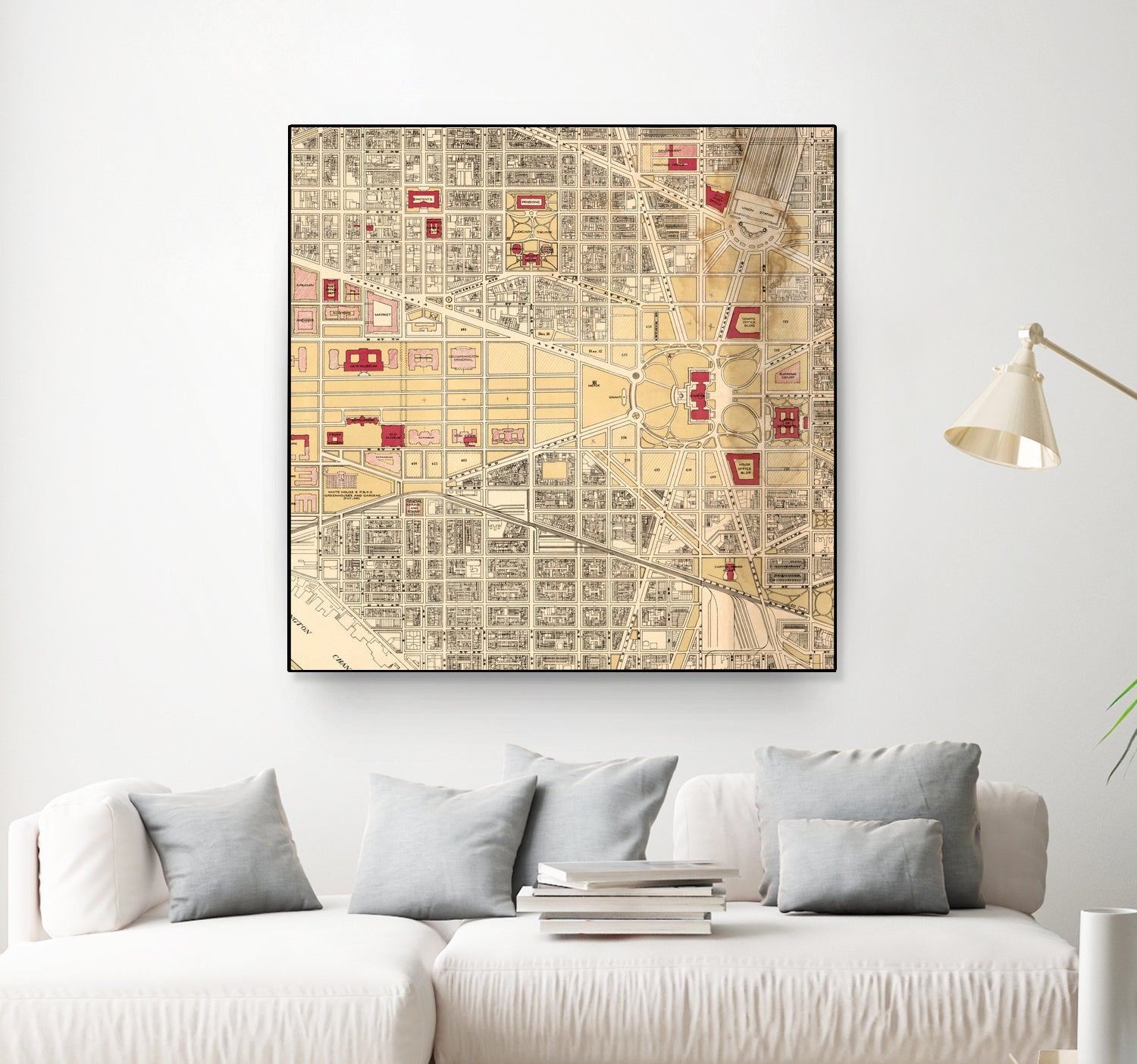 Vintage Map of Washington DC (1917) by Adam Shaw on GIANT ART - white photo illustration