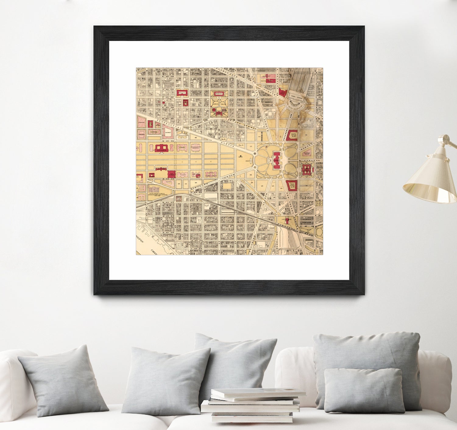 Vintage Map of Washington DC (1917) by Adam Shaw on GIANT ART - white photo illustration