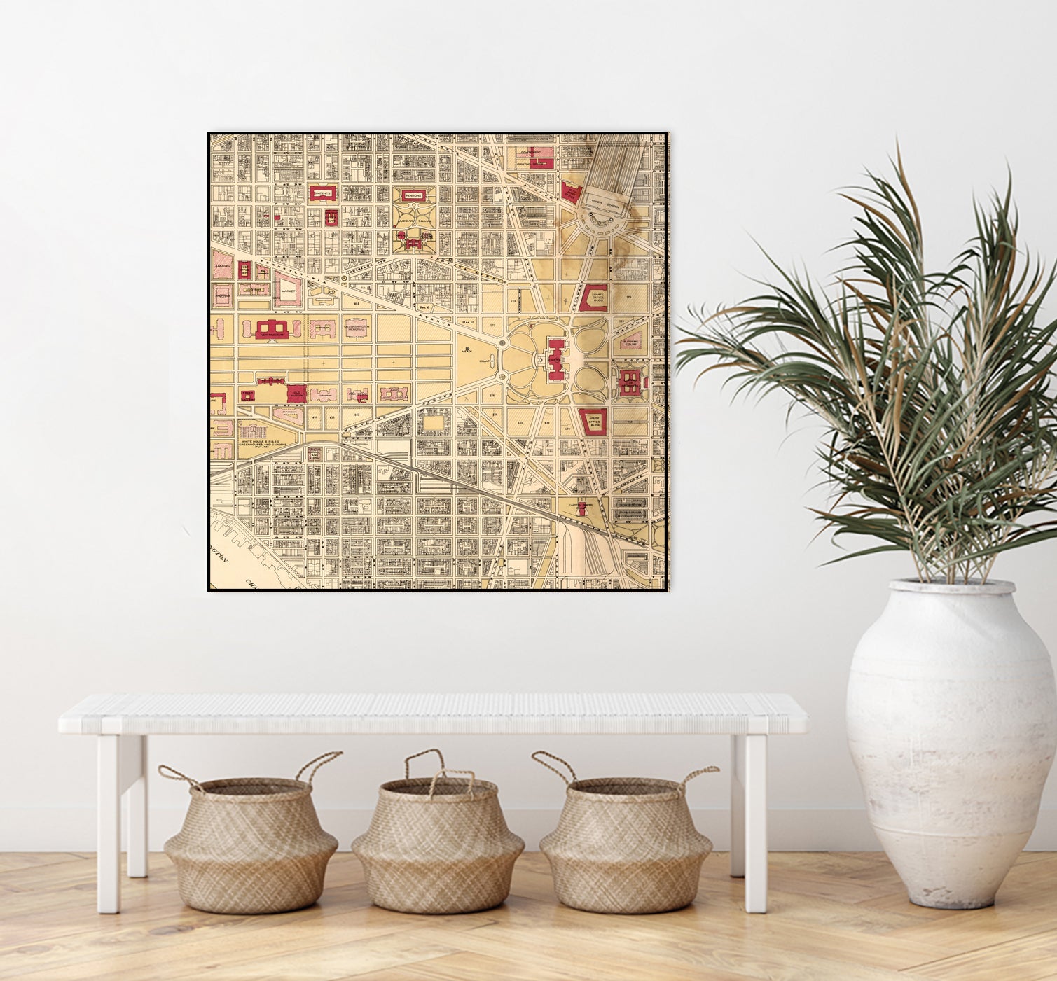 Vintage Map of Washington DC (1917) by Adam Shaw on GIANT ART - white photo illustration