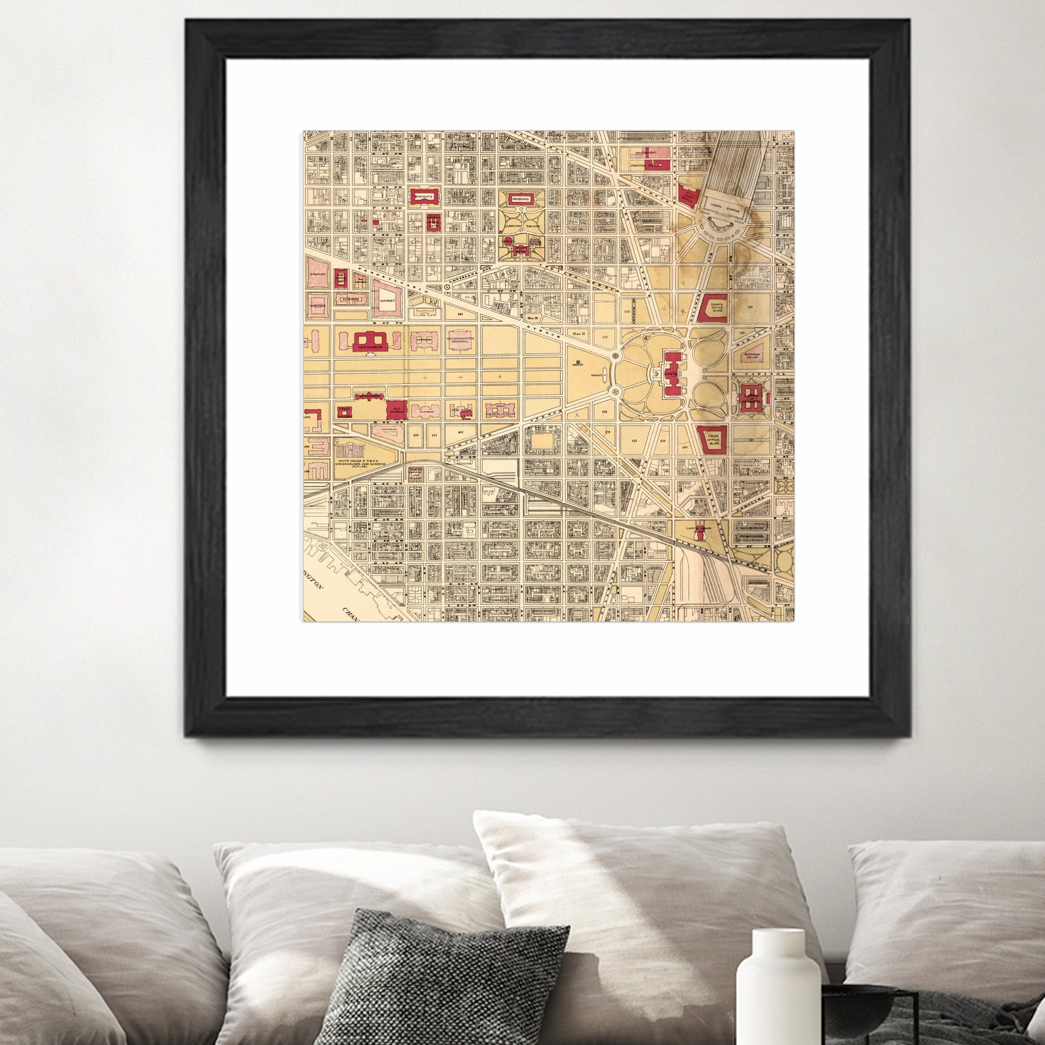 Vintage Map of Washington DC (1917) by Adam Shaw on GIANT ART - white photo illustration