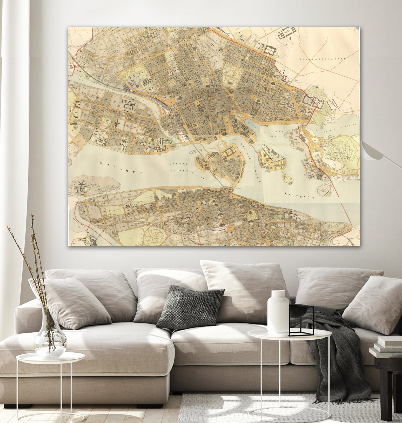 Vintage Map of Stockholm Sweden (1899) by Adam Shaw on GIANT ART - white photo illustration