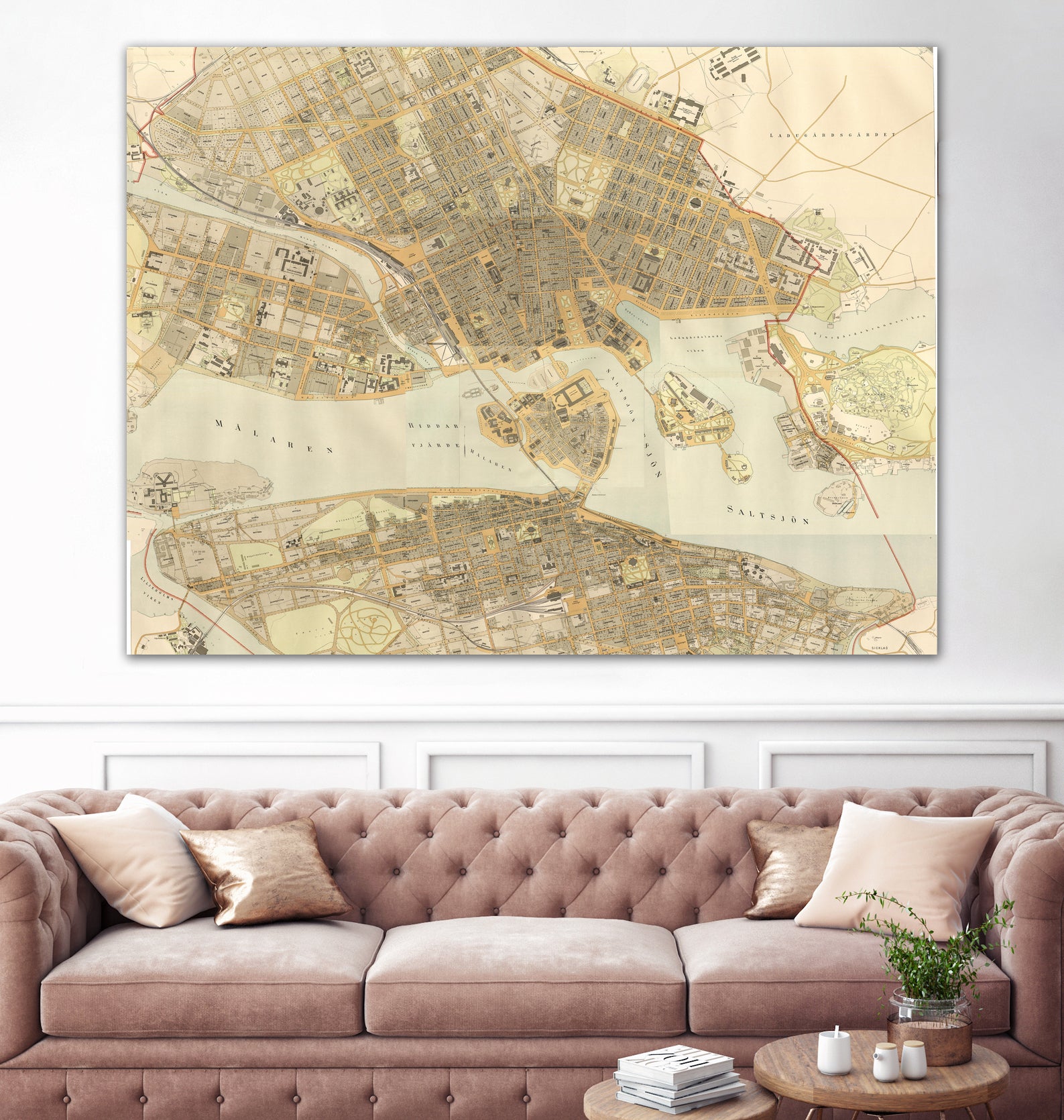 Vintage Map of Stockholm Sweden (1899) by Adam Shaw on GIANT ART - white photo illustration