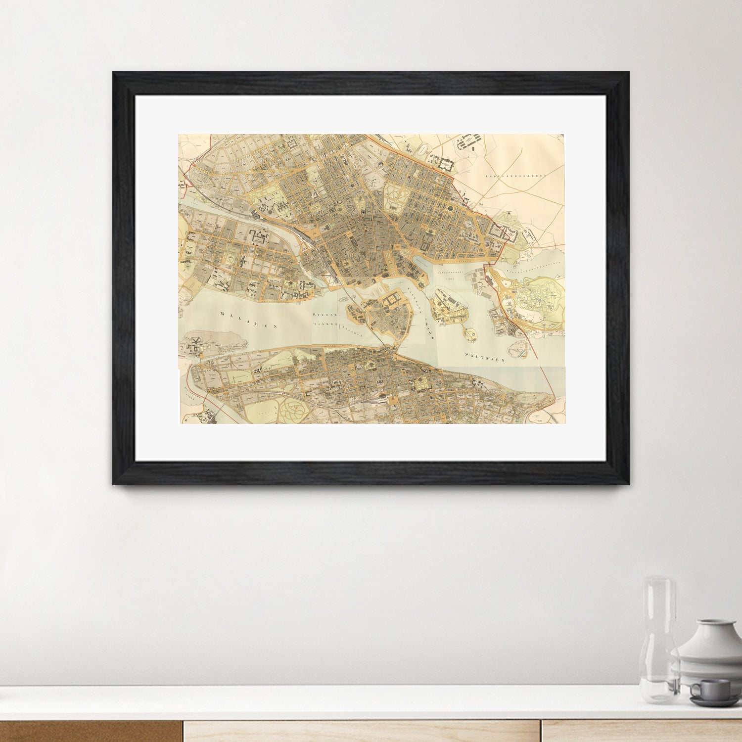 Vintage Map of Stockholm Sweden (1899) by Adam Shaw on GIANT ART - white photo illustration