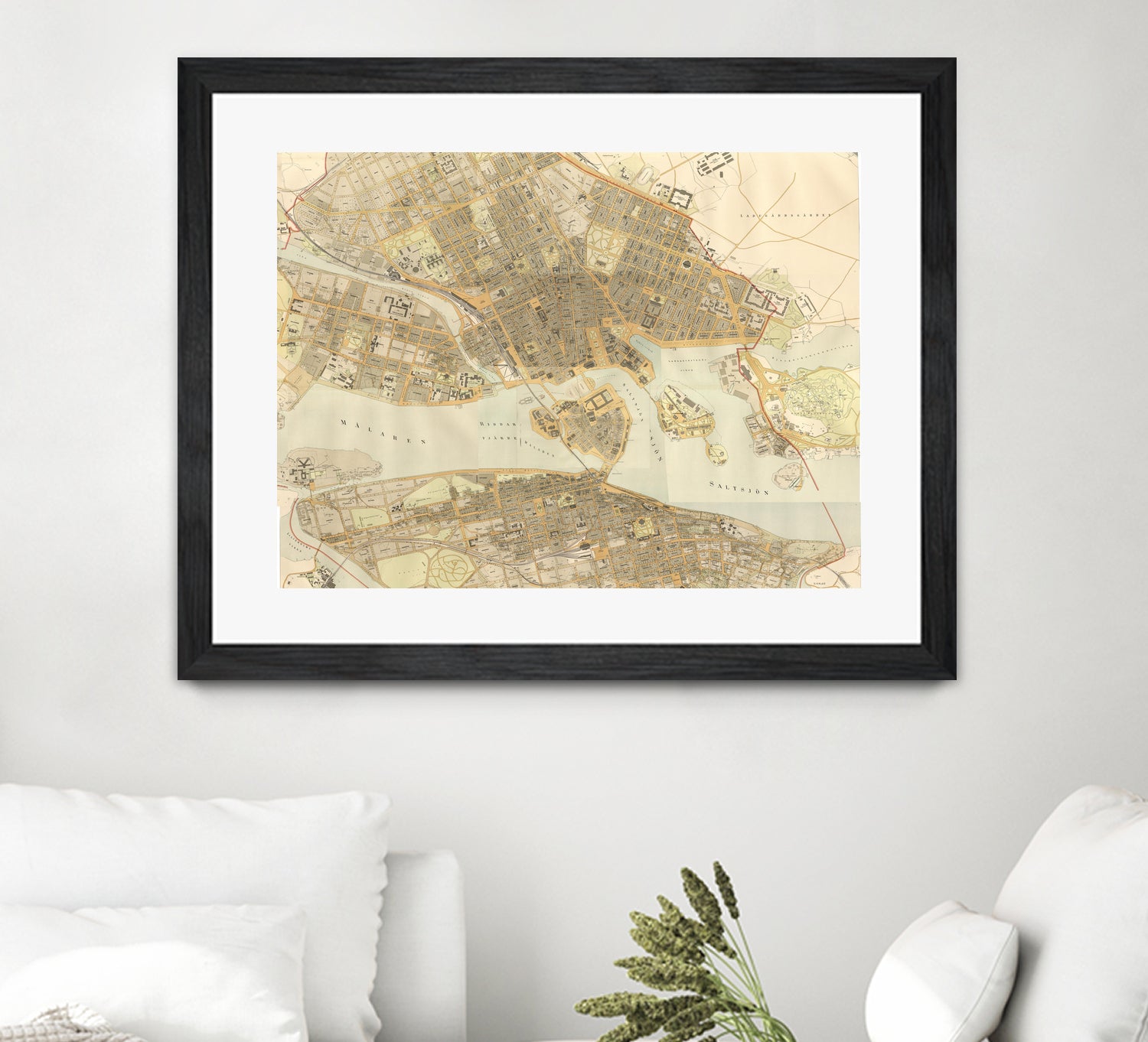 Vintage Map of Stockholm Sweden (1899) by Adam Shaw on GIANT ART - white photo illustration